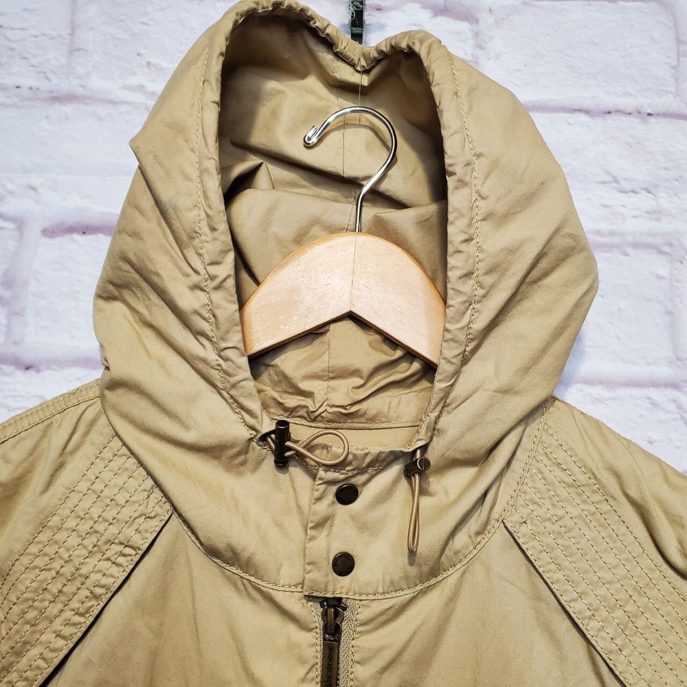 Michael Kors Utility Style Jacket Womens Small Tan Cotton Safari Adventure Coat - Picture 6 of 16